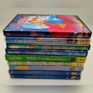 Lot Of Children's DVDs Tinkerbell Elmo Care Bears 9 Total